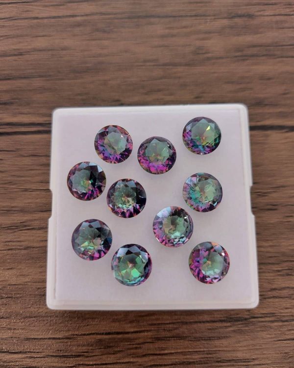 Topacio místico facetado, corte diamante 11mm - Imagen 2