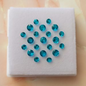 Topacio neón, facetado corte diamante 5mm