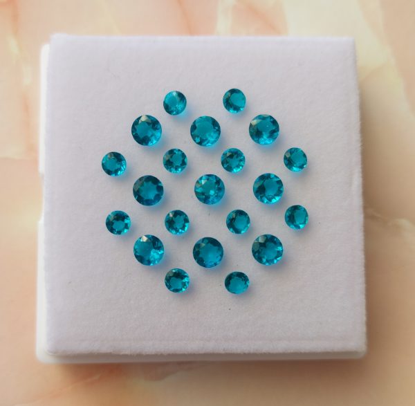 Topacio neón, facetado corte diamante 5mm