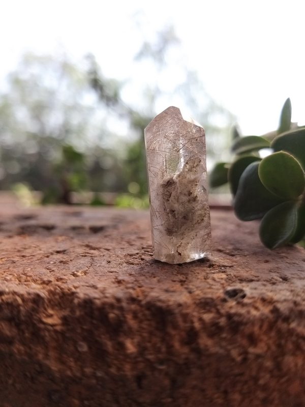 Punta de cuarzo rutilado 25x10mm (B)