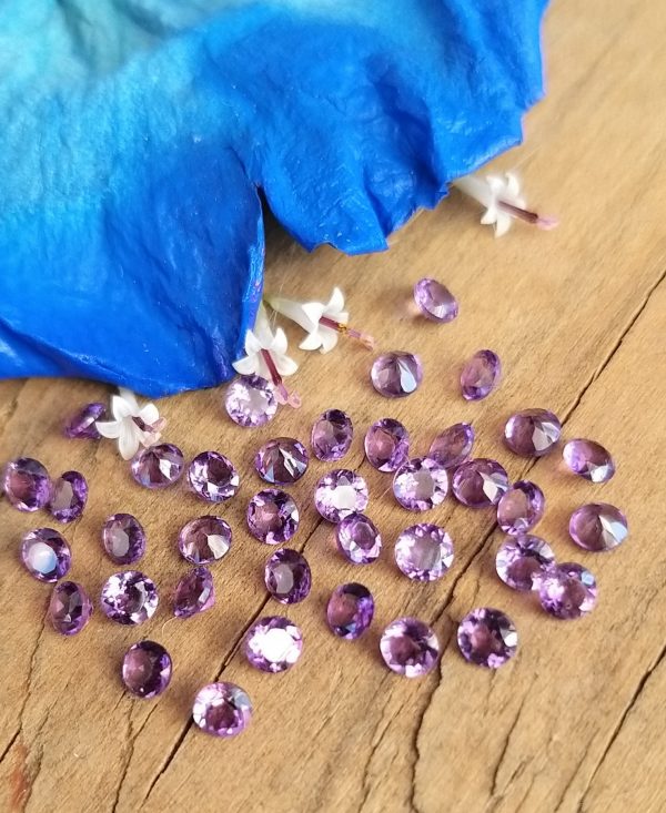 Amatista facetada, corte diamante 3mm África