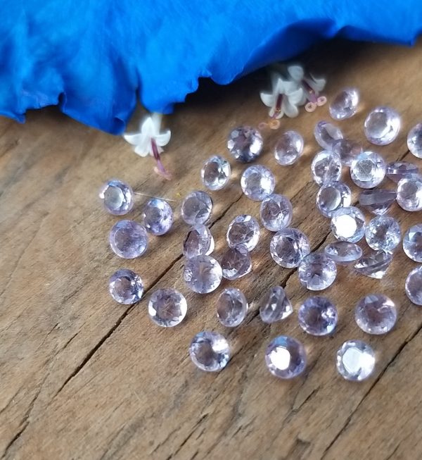 Amatista facetada, corte diamante 3mm Brasil