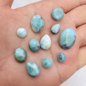 Larimar cabuchón, lote n°06