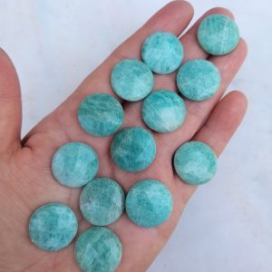 Amazonita, cabuchón corte rosa 20mm